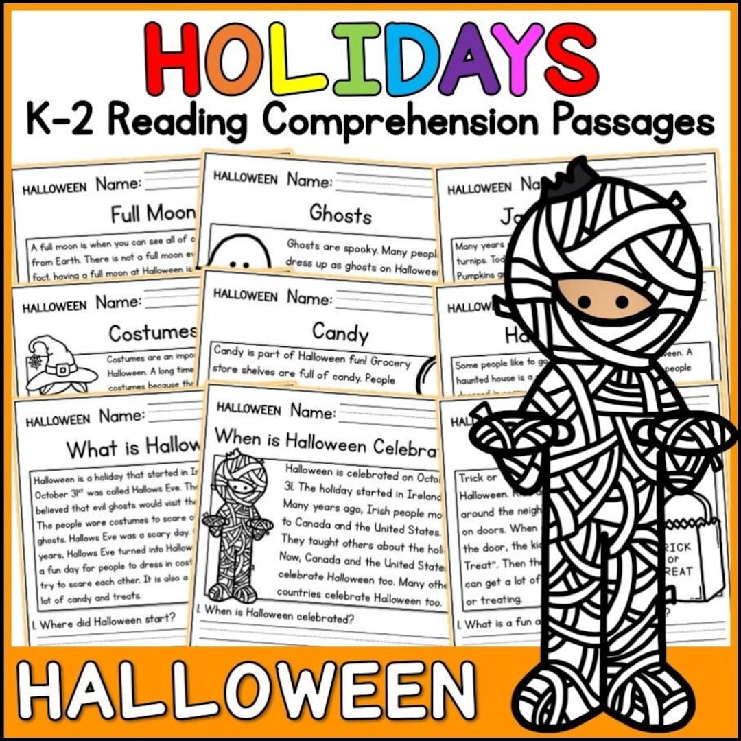 1st 2nd Grade Reading Comprehension Halloween Passages Questions Classroom Homeschool No Prep Printable Standards aligned Etsy 1st 2nd Grade Reading Comprehension Halloween Passages Questions Classroom Homeschool No Prep Printable Standards aligned Etsy
