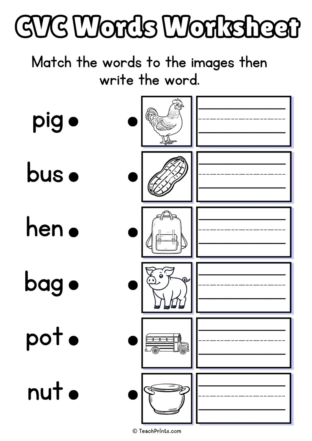Cvc Words Worksheets Free Printable