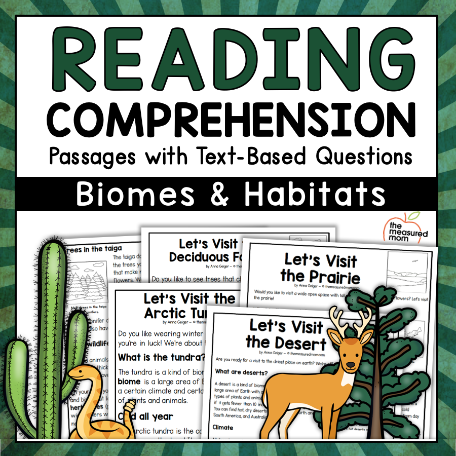 Habitats Reading Comprehension Worksheets