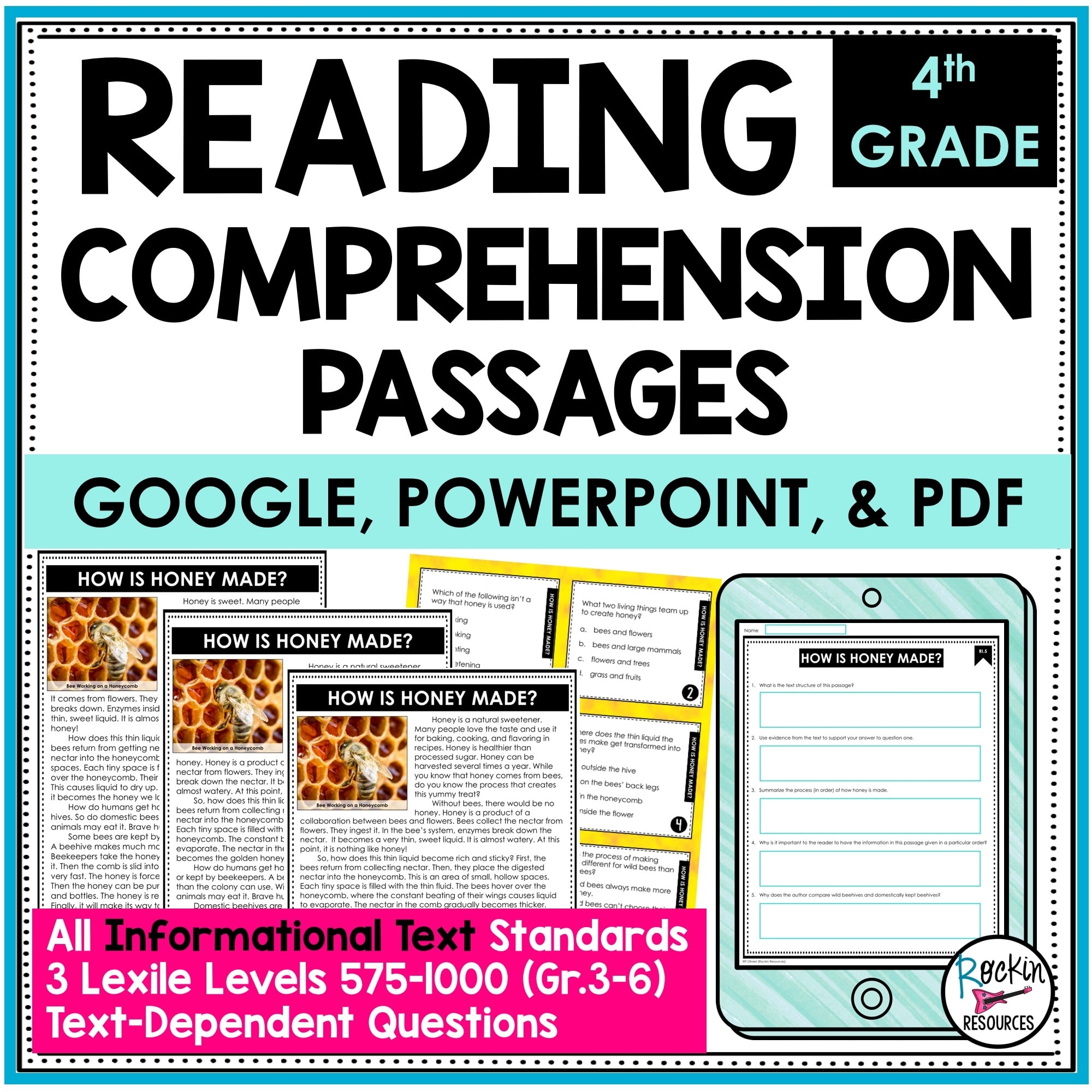 4th Grade Informational Reading Comprehension Passages Rockin Resources