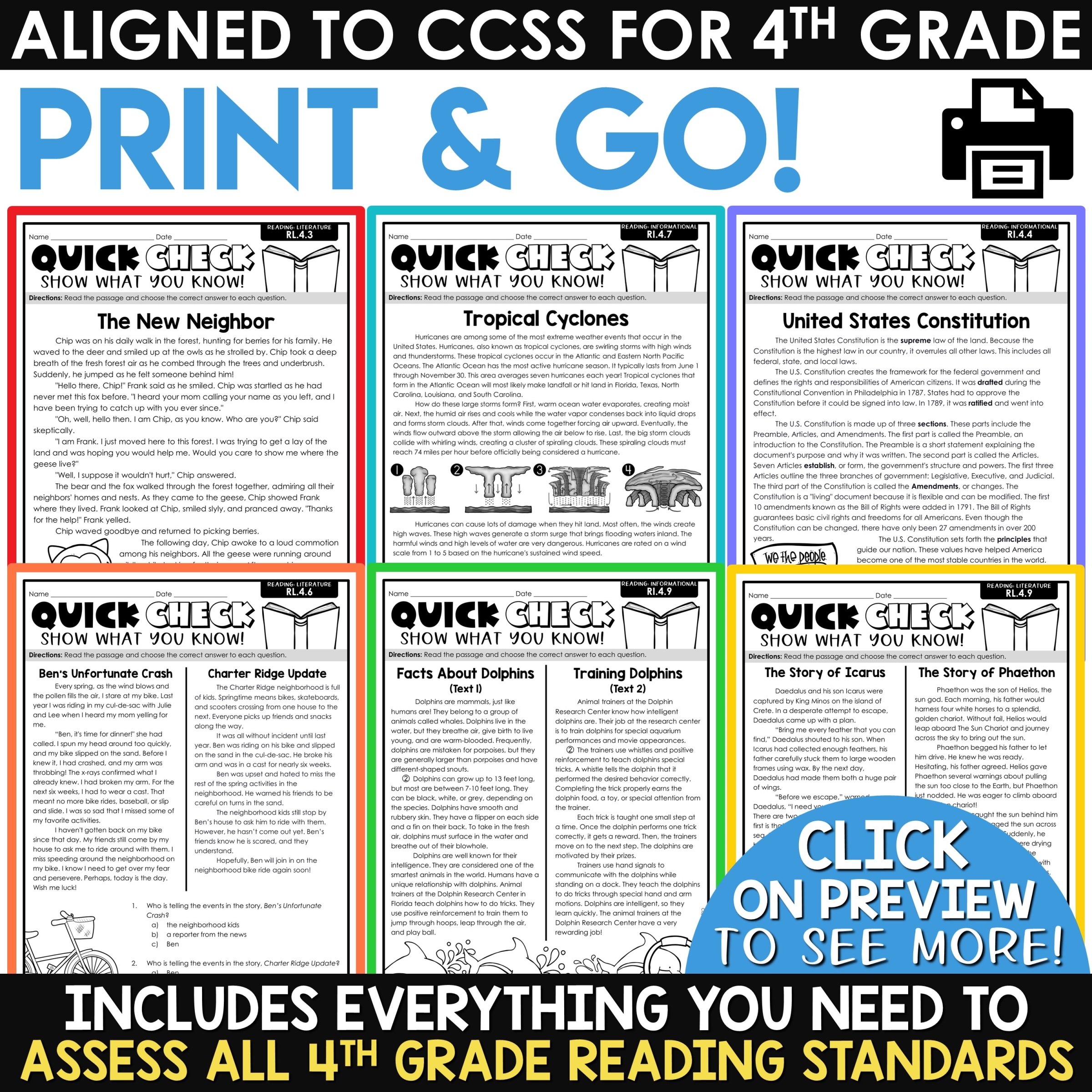 Ccss Reading Comprehension Worksheets