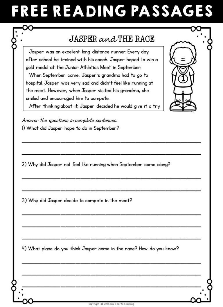 Grade 4 Reading Comprehension Free Worksheets
