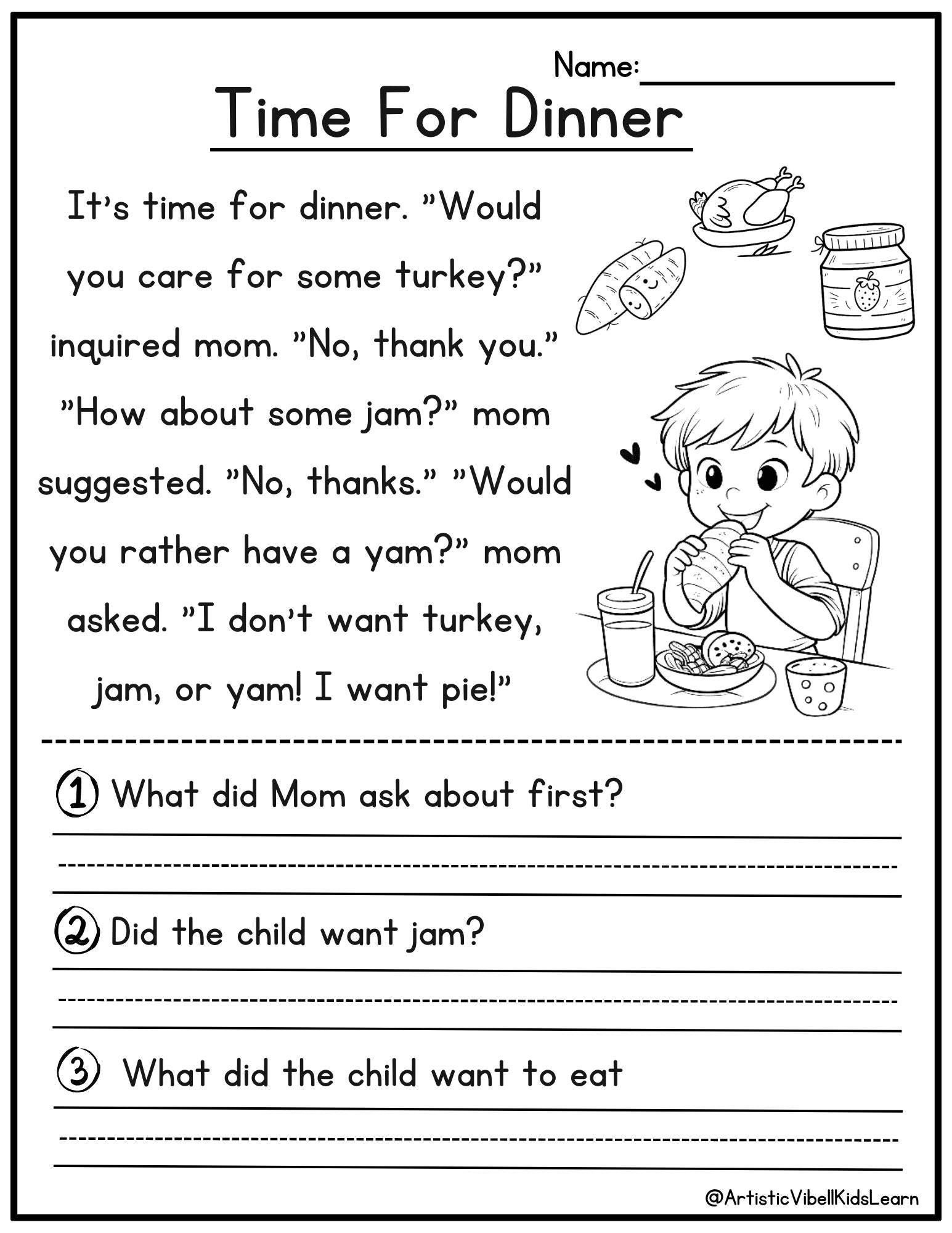 50 Kindergarten 1st Grade Reading Comprehension Passages Worksheets Sentences Reading Worksheet Fluency Worksheet English Learing Set 1 Etsy Israel