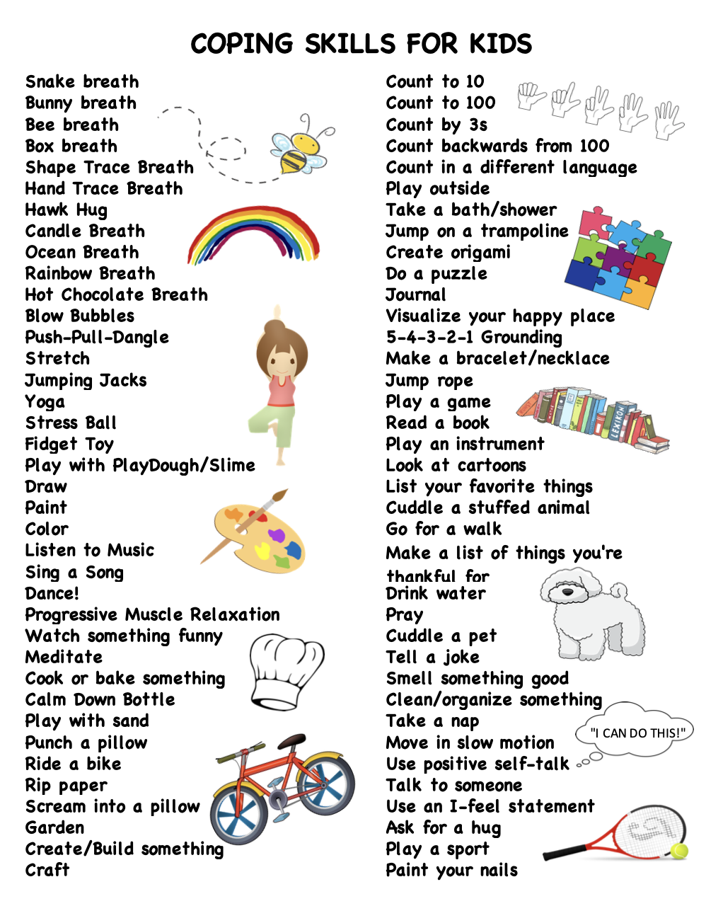 75 Coping Skills For Kids FREE Printable Krista H Counseling