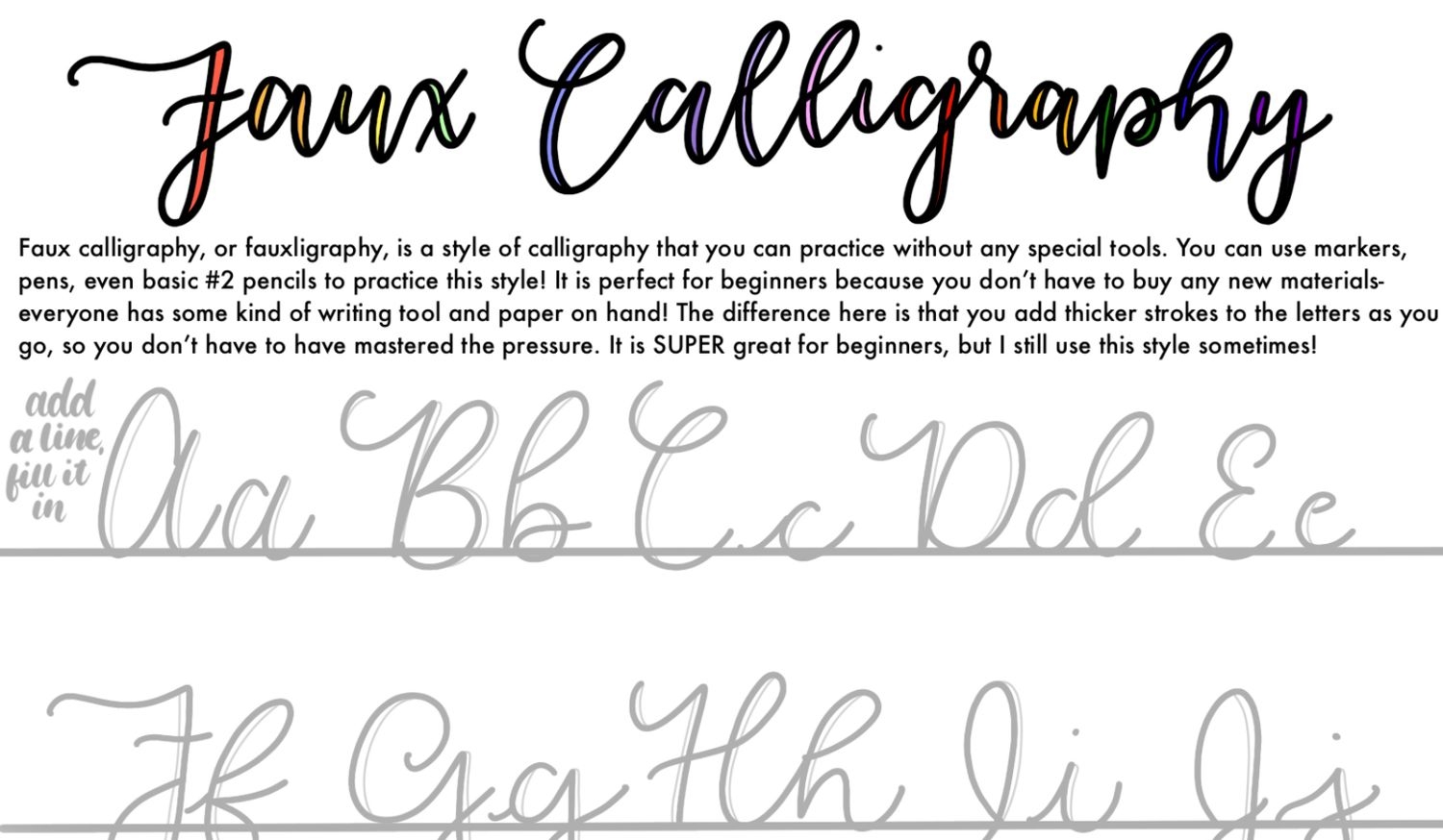 9 Free Calligraphy Practice Sheets