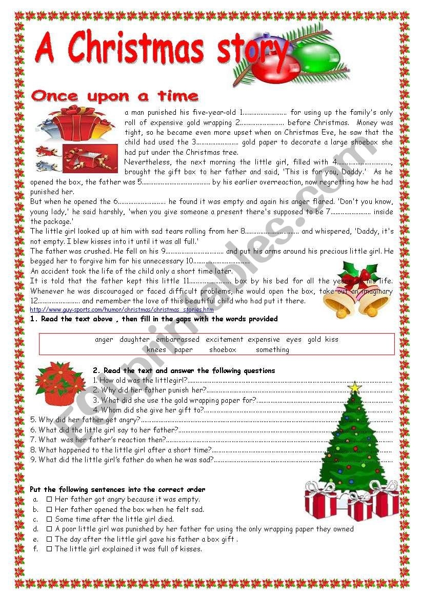Christmas Story Reading Comprehension Worksheets