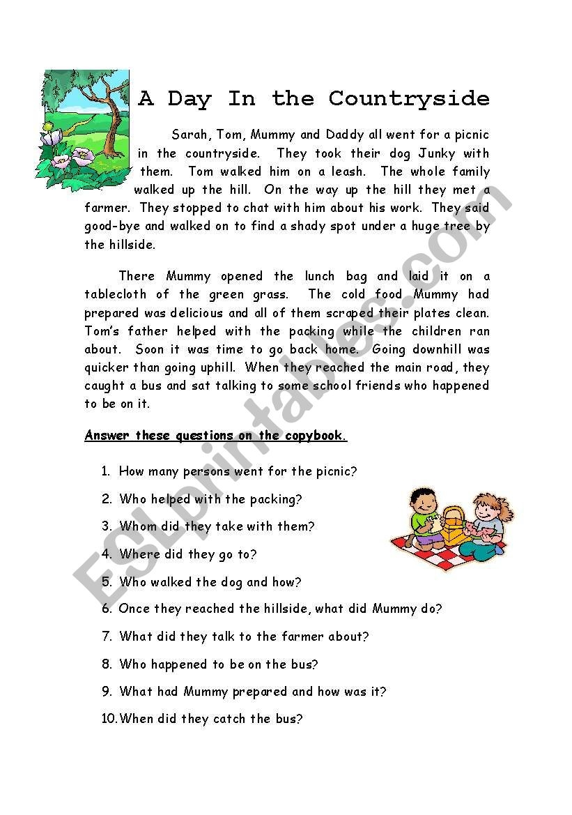 A Day In The Countryside ESL Worksheet By MSN200 A Day In The Countryside ESL Worksheet By MSN200