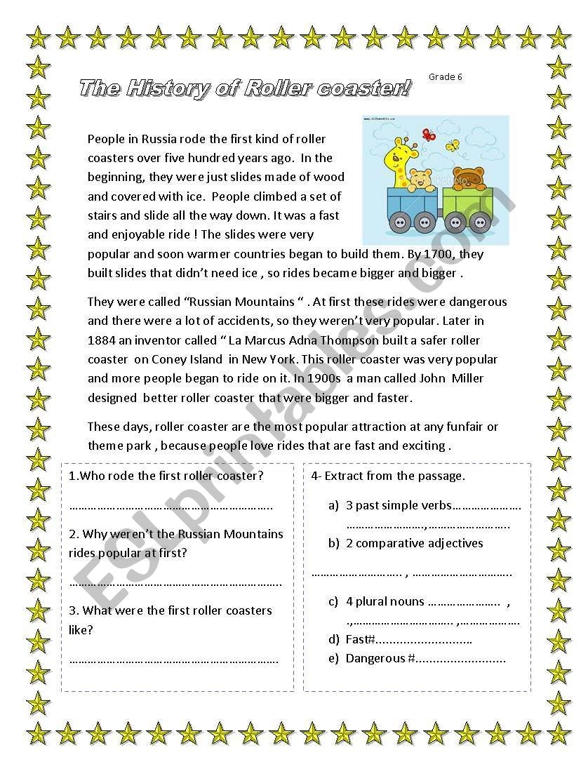 Adjective Reading Comprehension Worksheet