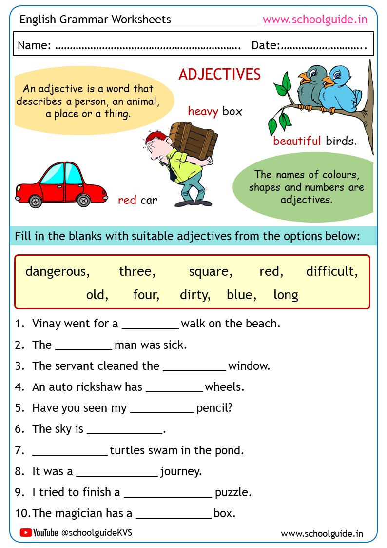 Free Printable Worksheets Forming Adjectives
