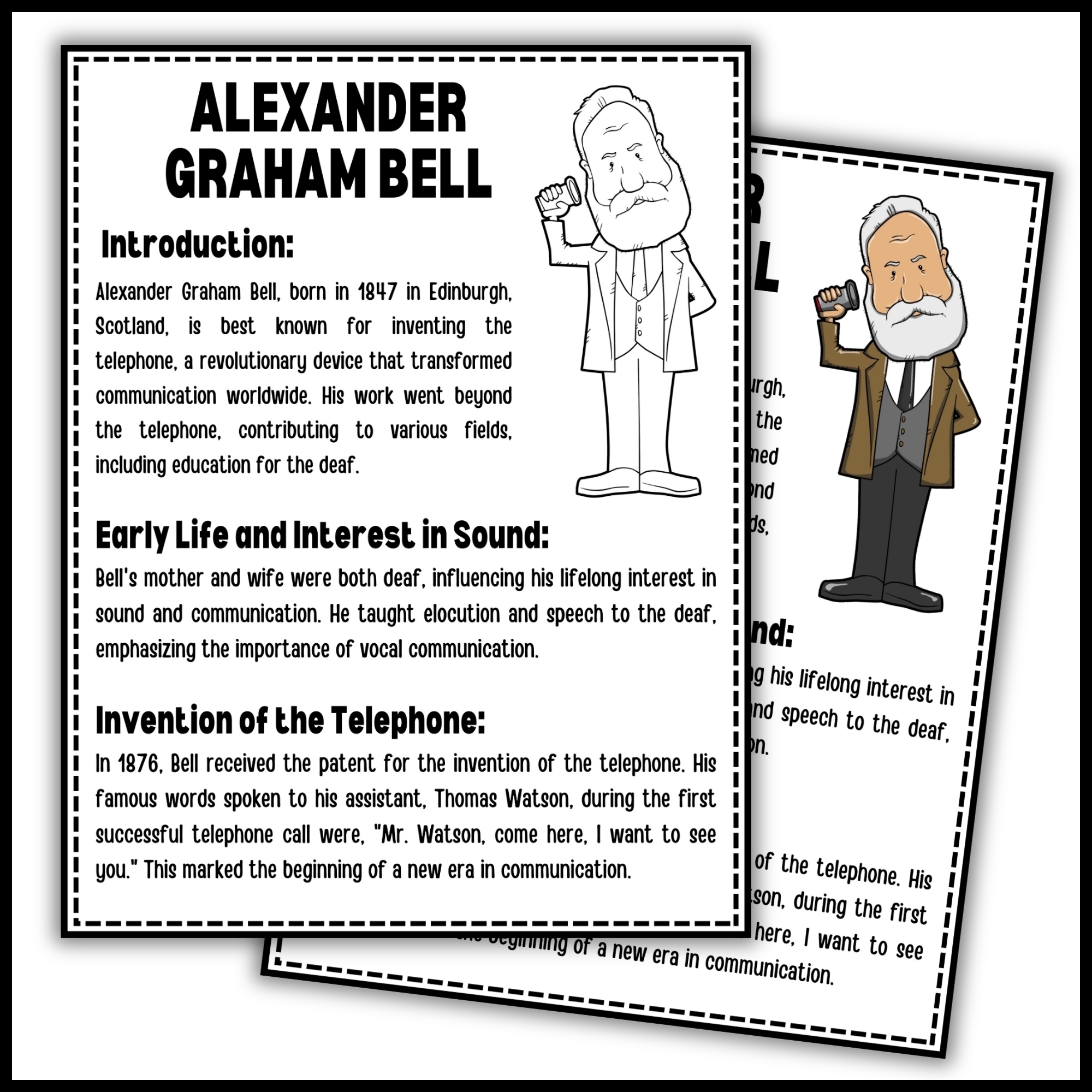 Alexander Graham Bell Reading Comprehension And Questions Made By Teachers