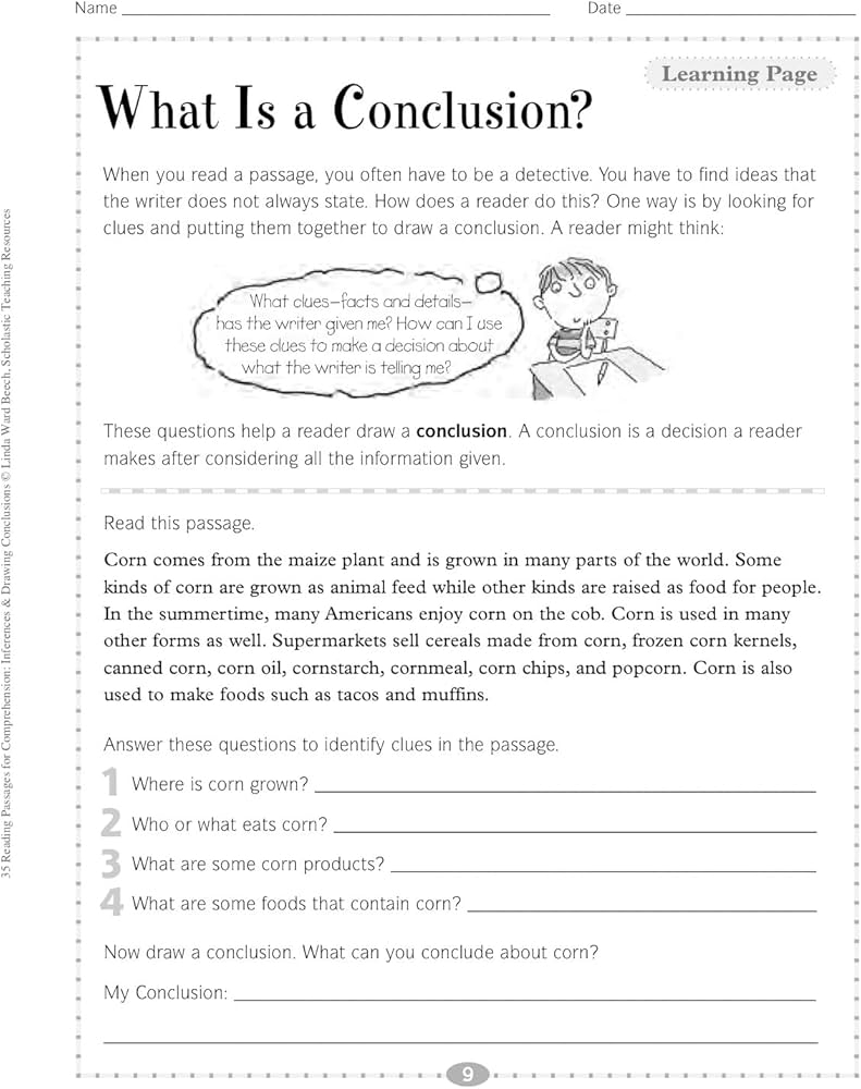 Amazon 35 Reading Passages For Comprehension Inferences Drawing Conclusions 35 Reading Passages For Comprehension 0884673038573 Beech Linda Ward Beech Linda Books
