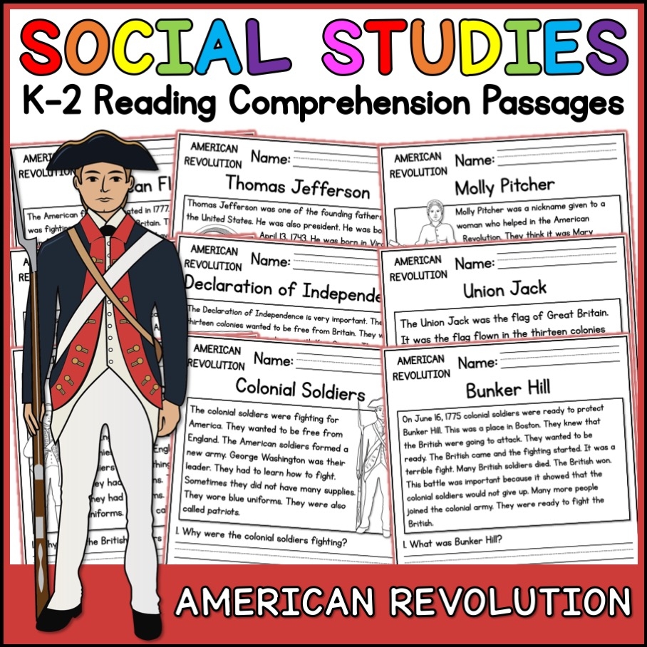 Free American Revolution Reading Comprehension Worksheets