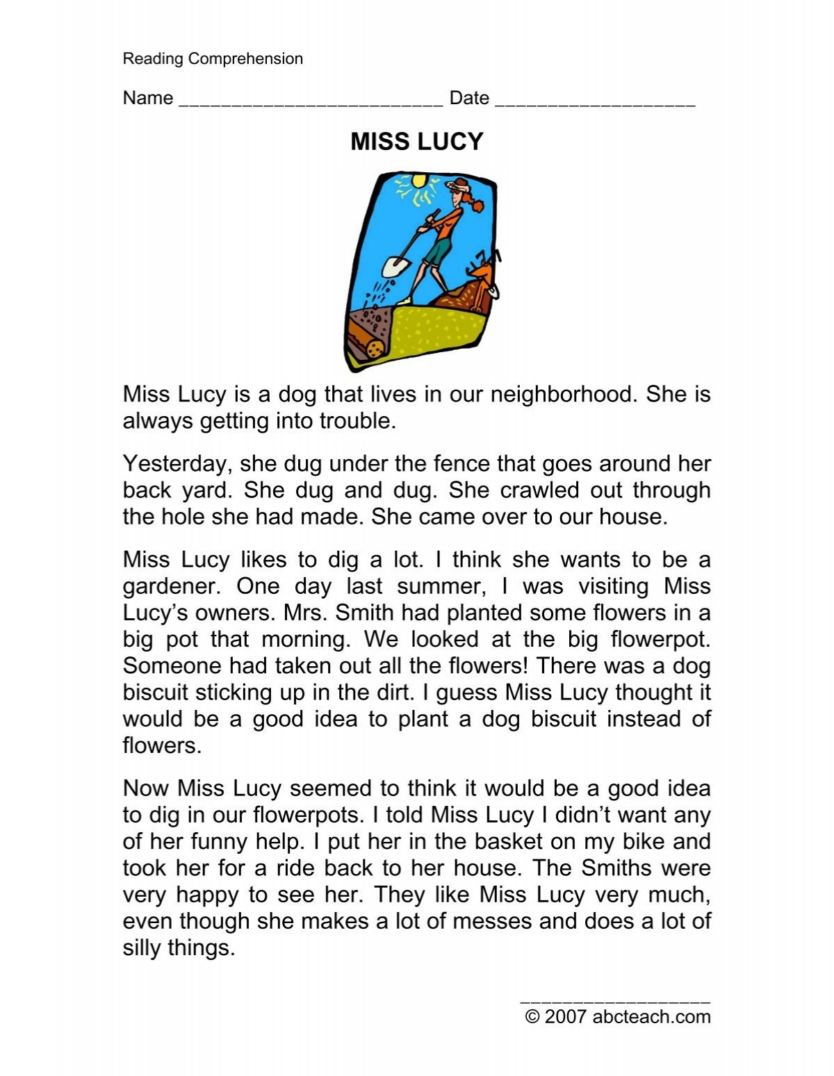 ANSWER THE QUESTIONS ABOUT MISS LUCY ABCTeach