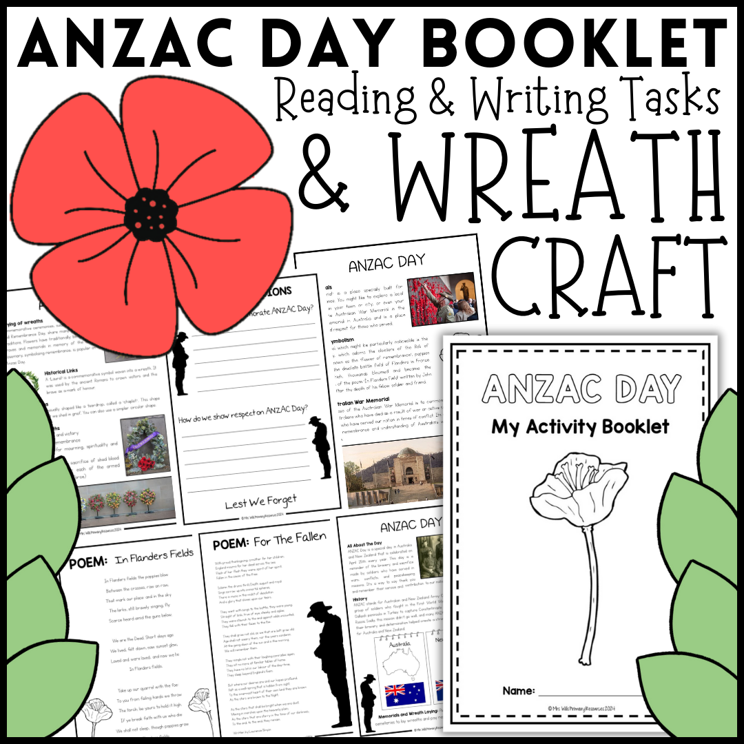 Free Anzac Day Reading Comprehension Worksheets