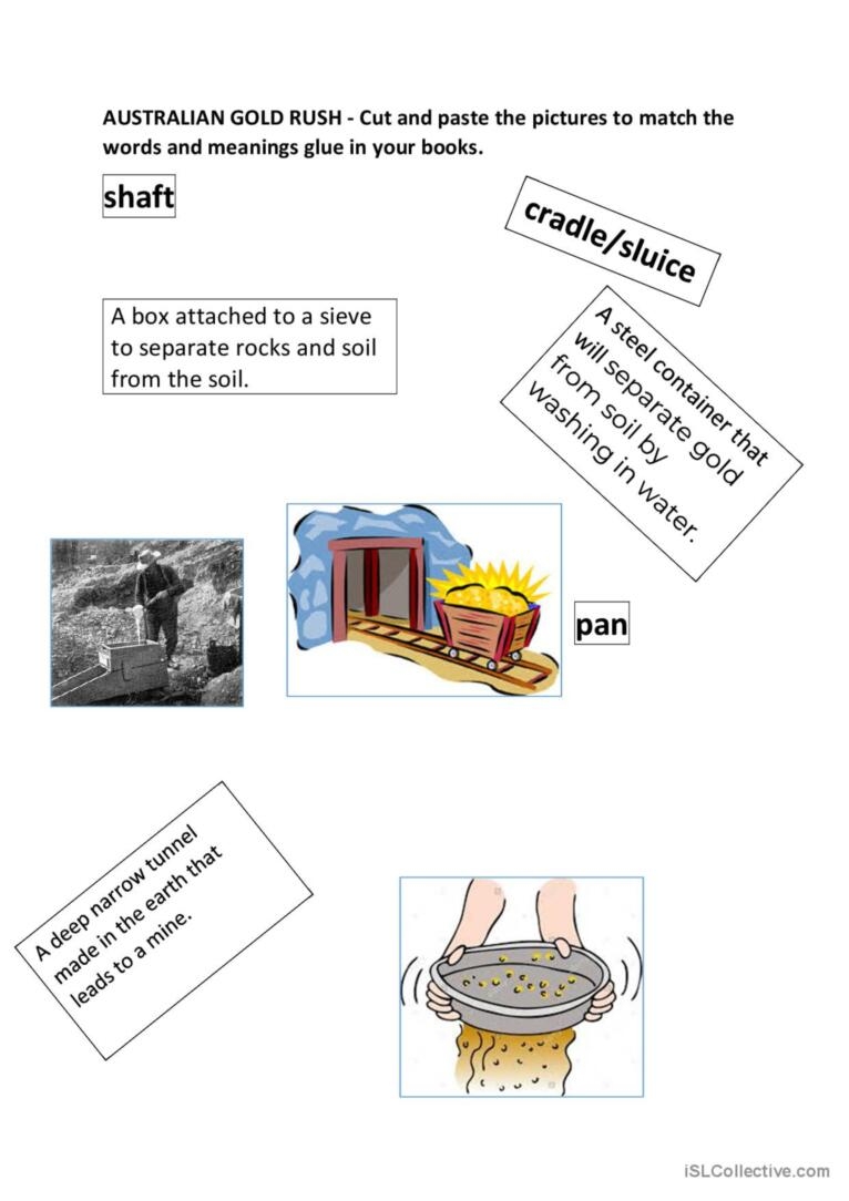 Australian Gold Rush English ESL Worksheets Pdf Doc