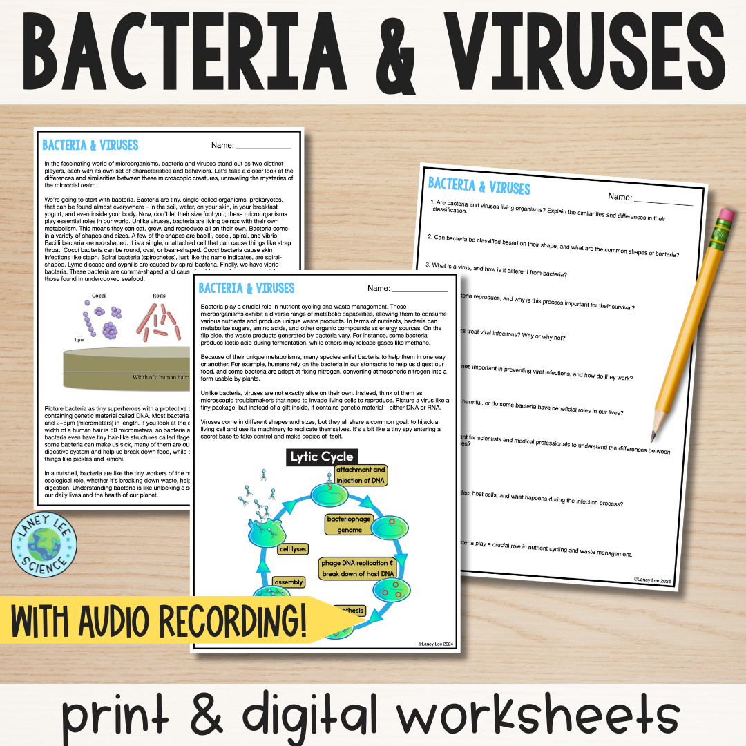 Bacteria Reading Comprehension Worksheet Pdf
