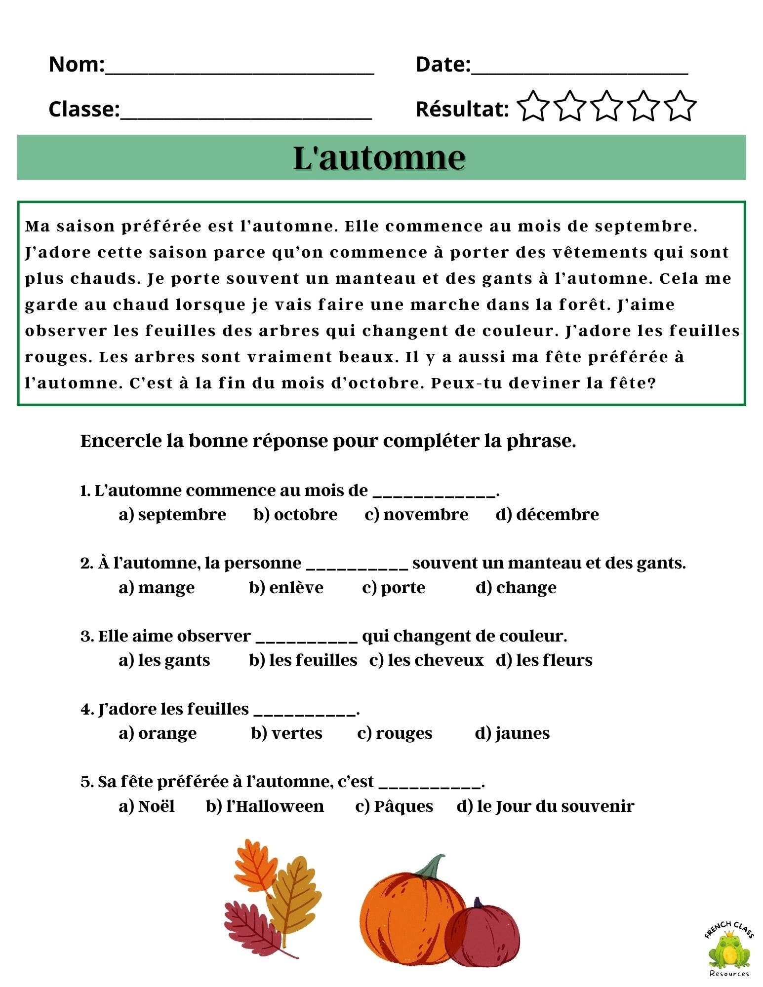 Basic French Reading Comprehension french Learning Classroom Printable Reading Passages Beginner Levels Basic French Themes vocabulary Etsy Finland