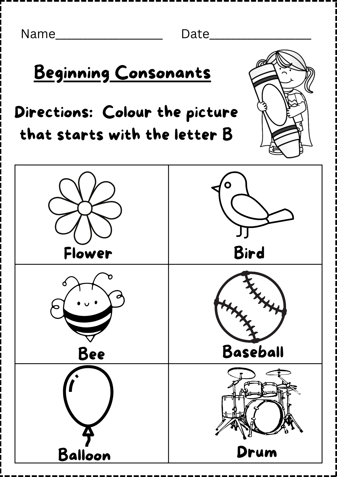 Beginning Consonants Worksheets Kindergarten 21 Pages Downloadable Worksheets