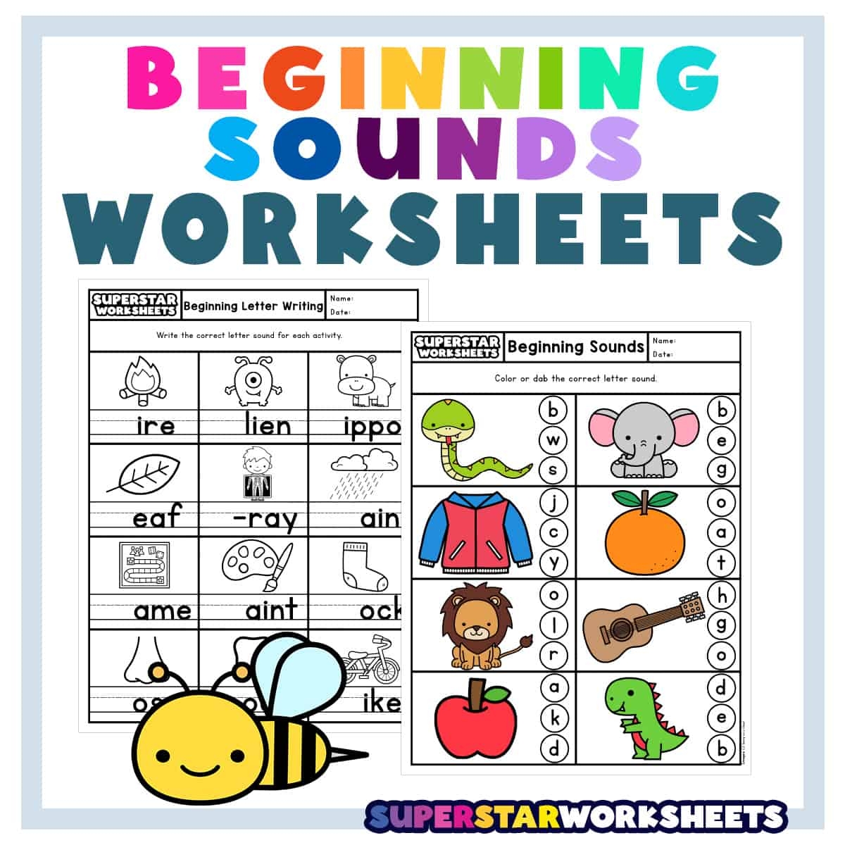 Free Printable Initial Consonant Worksheets