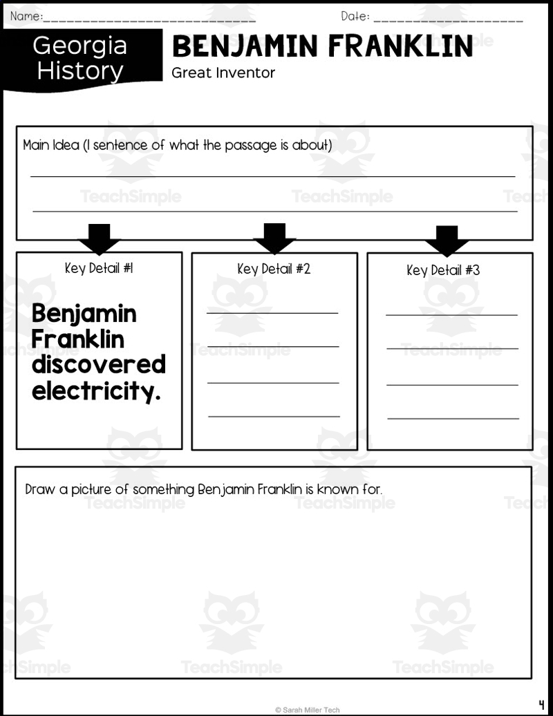 Ben Franklin Reading Comprehension Worksheets