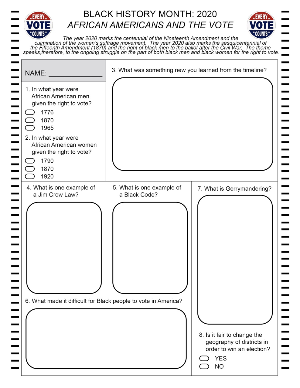 Black History Month Printables Mom Wife Busy Life Worksheets Library