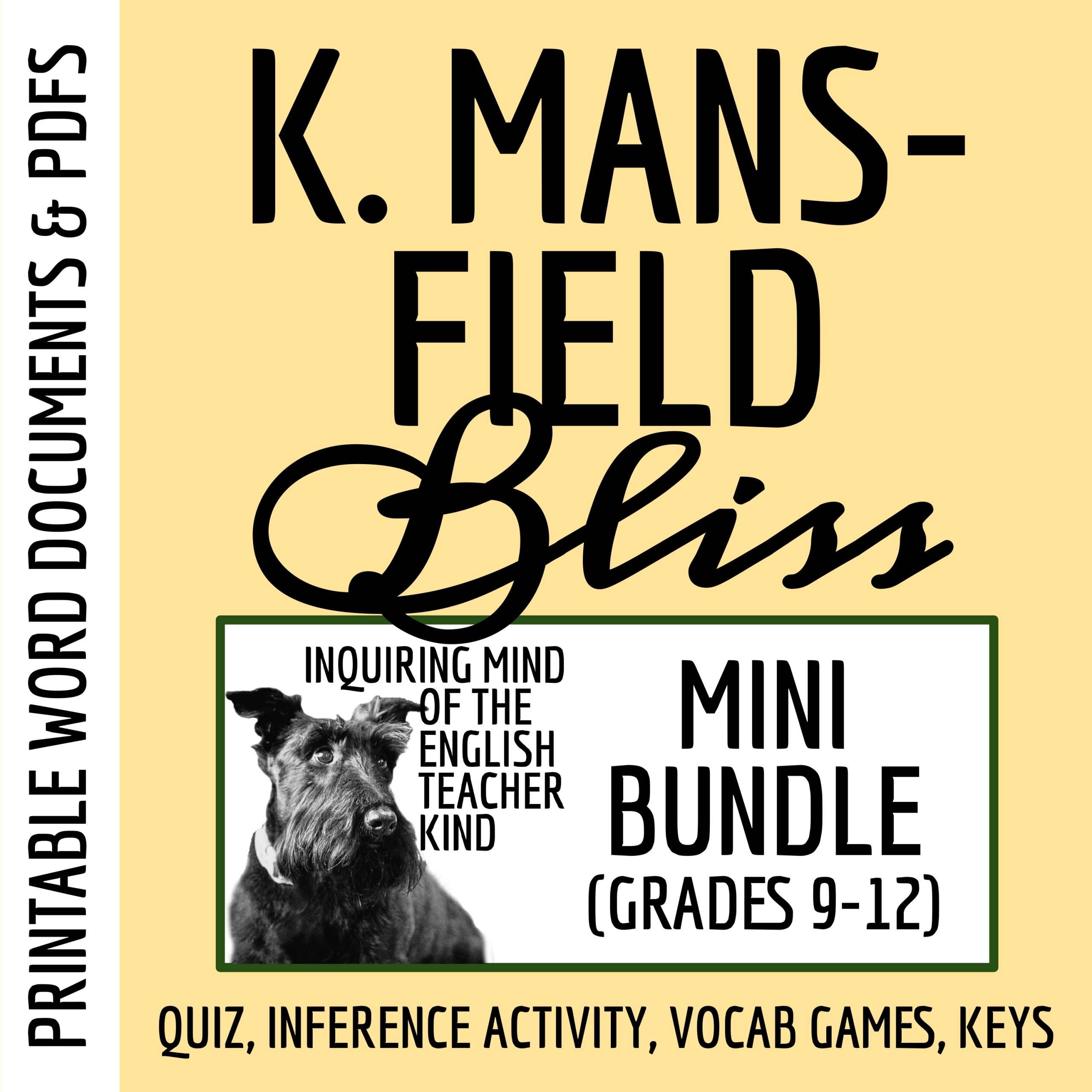 Bliss By Katherine Mansfield Quiz Inference Worksheet And Vocabulary Games Bundle Made By Teachers