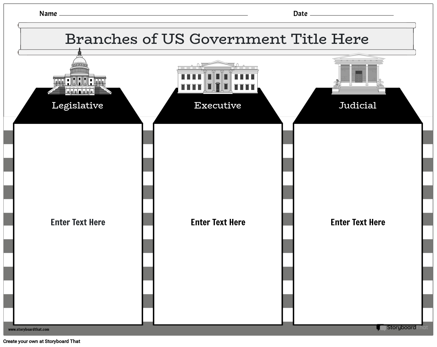 Branches Of The US Government Worksheets StoryboardThat