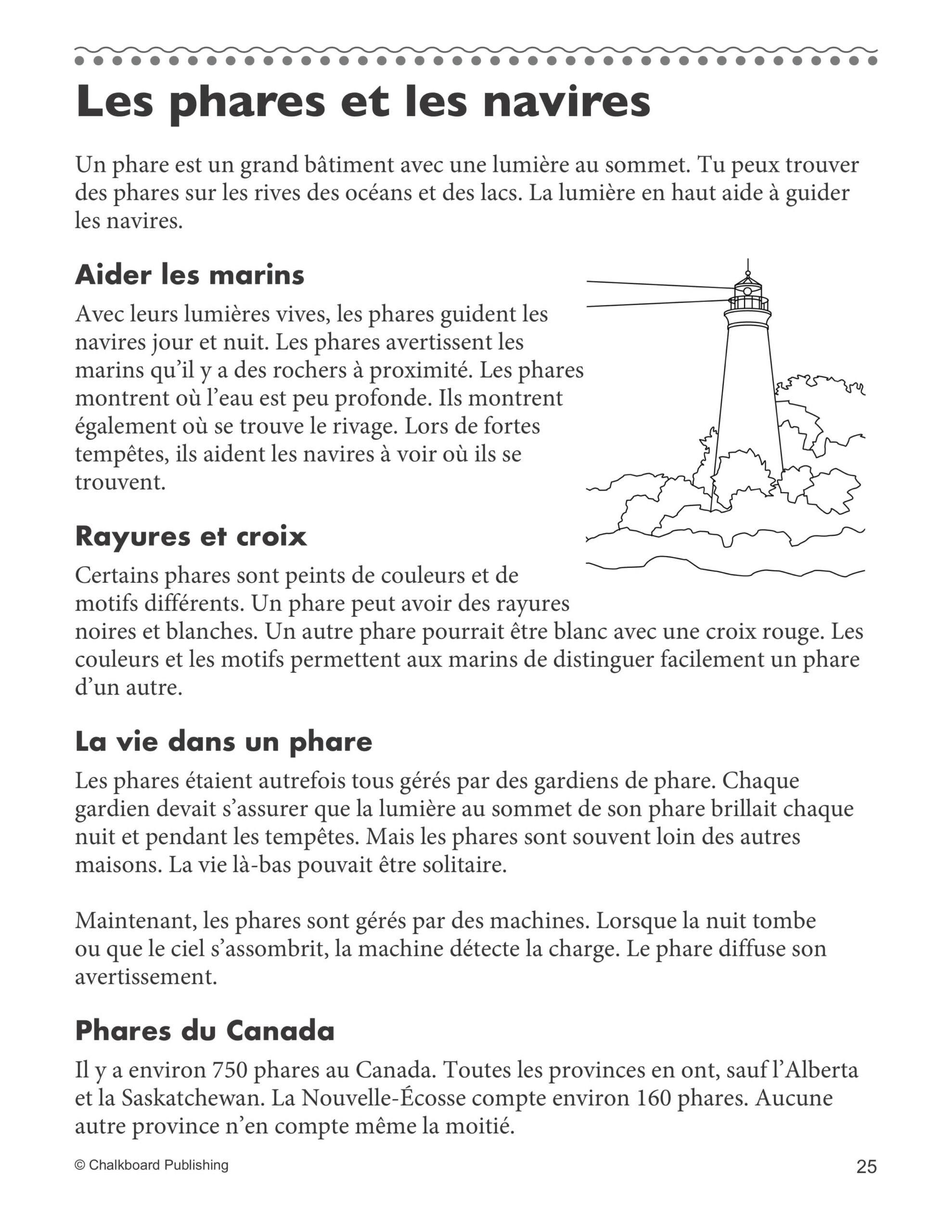 Grade 2 French Reading Comprehension Worksheets