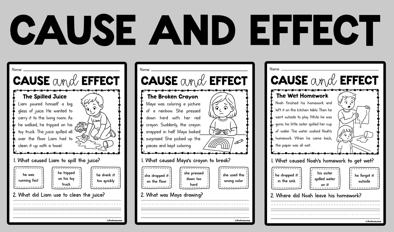 Cause And Effect Reading Comprehension Worksheets