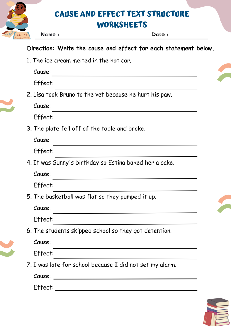 Cause And Effect Text Structure Worksheets WorksheetsGO
