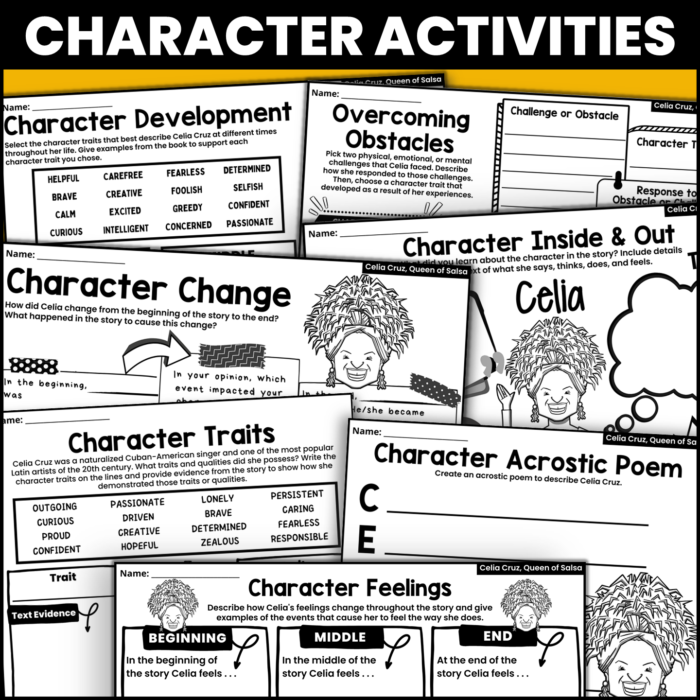 Celia Cruz Reading Comprehension Worksheets