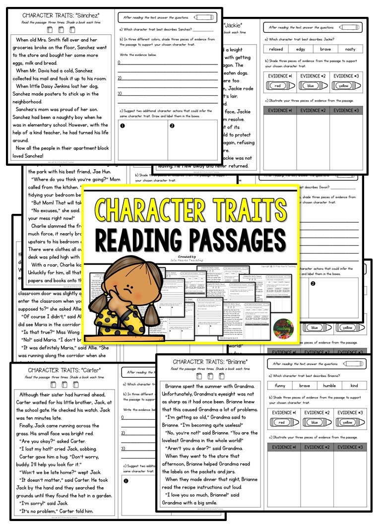 Character Analysis Reading Comprehension Worksheet