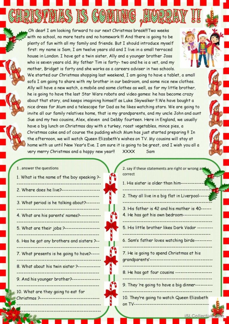 Christmas Is Coming Christmas Re English ESL Worksheets Pdf Doc