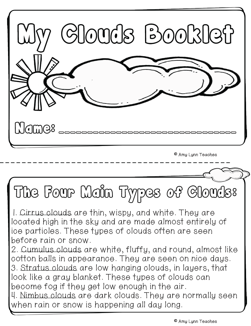 Clouds Reading Comprehension Worksheet