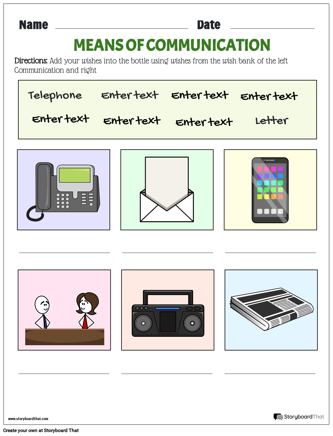 Free Printable Communication Skills Worksheets