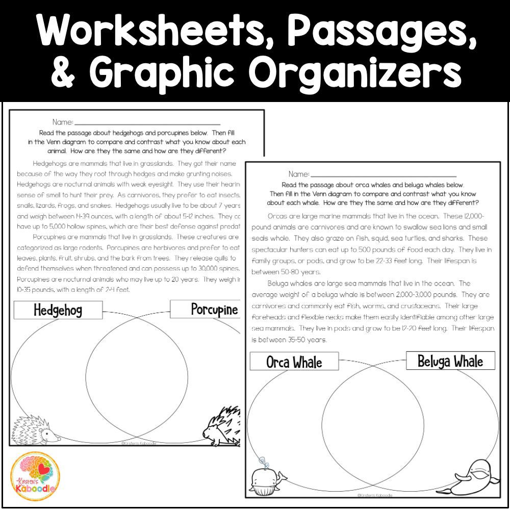 Compare And Contrast Worksheets Reading Comprehension