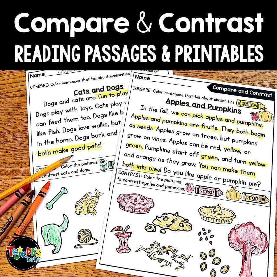 Compare And Contrast Reading Passages And Questions Tejeda s Tots Compare And Contrast Reading Passages And Questions Tejeda s Tots