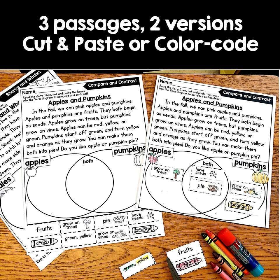 Compare And Contrast Reading Passages And Questions Tejeda s Tots