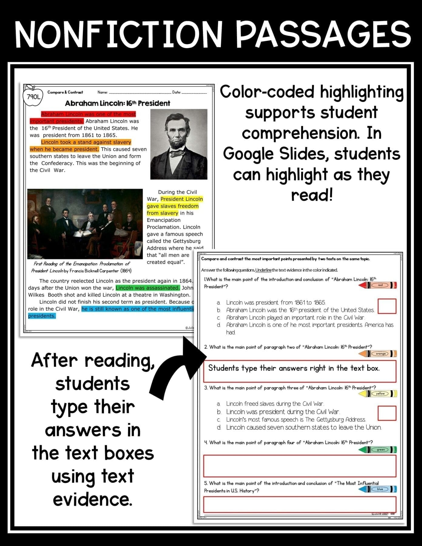 Compare And Contrast Reading Comprehension Worksheet