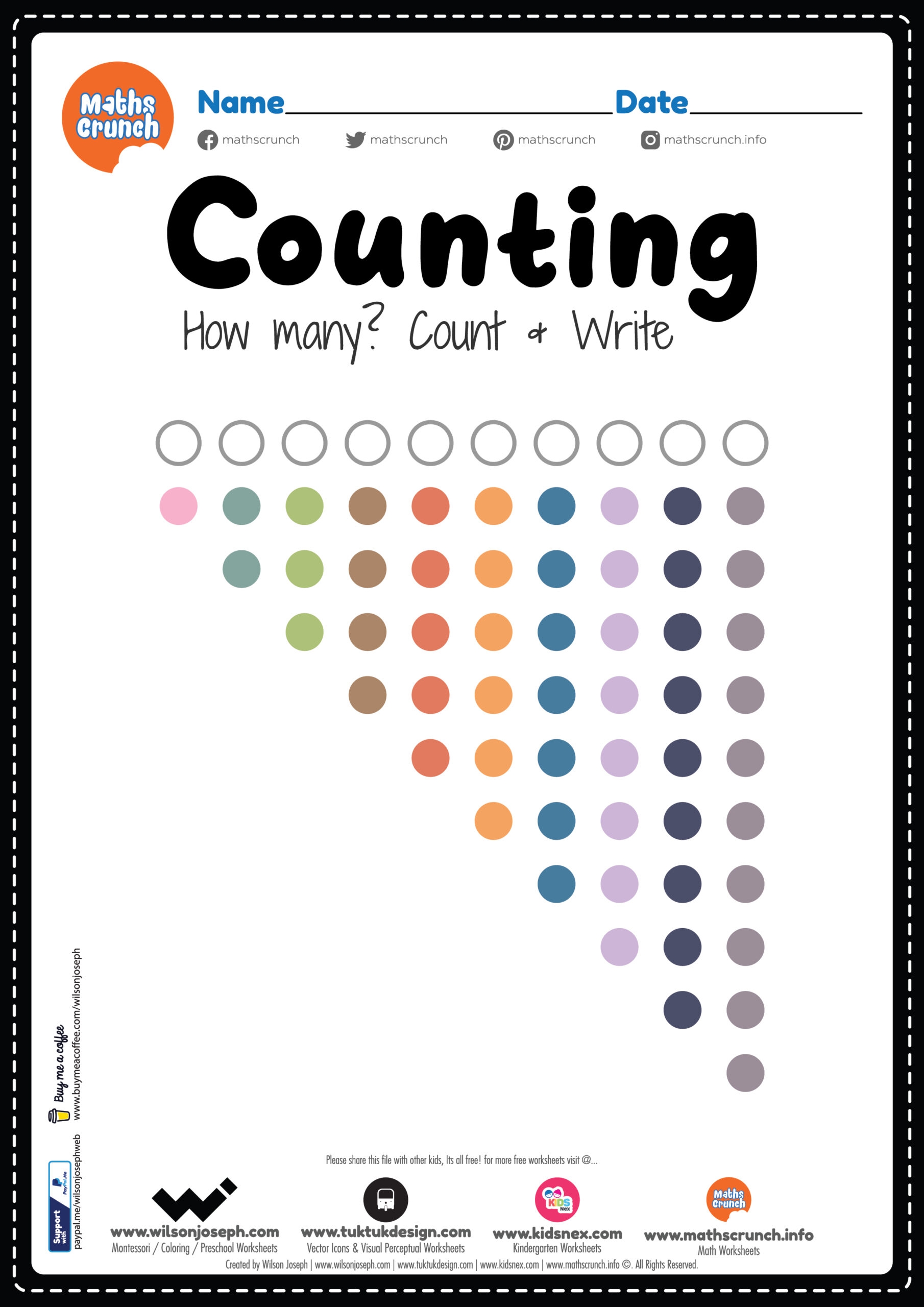 Counting Worksheet For Montessori Free Printable PDF For Kids Counting Worksheet For Montessori Free Printable PDF For Kids