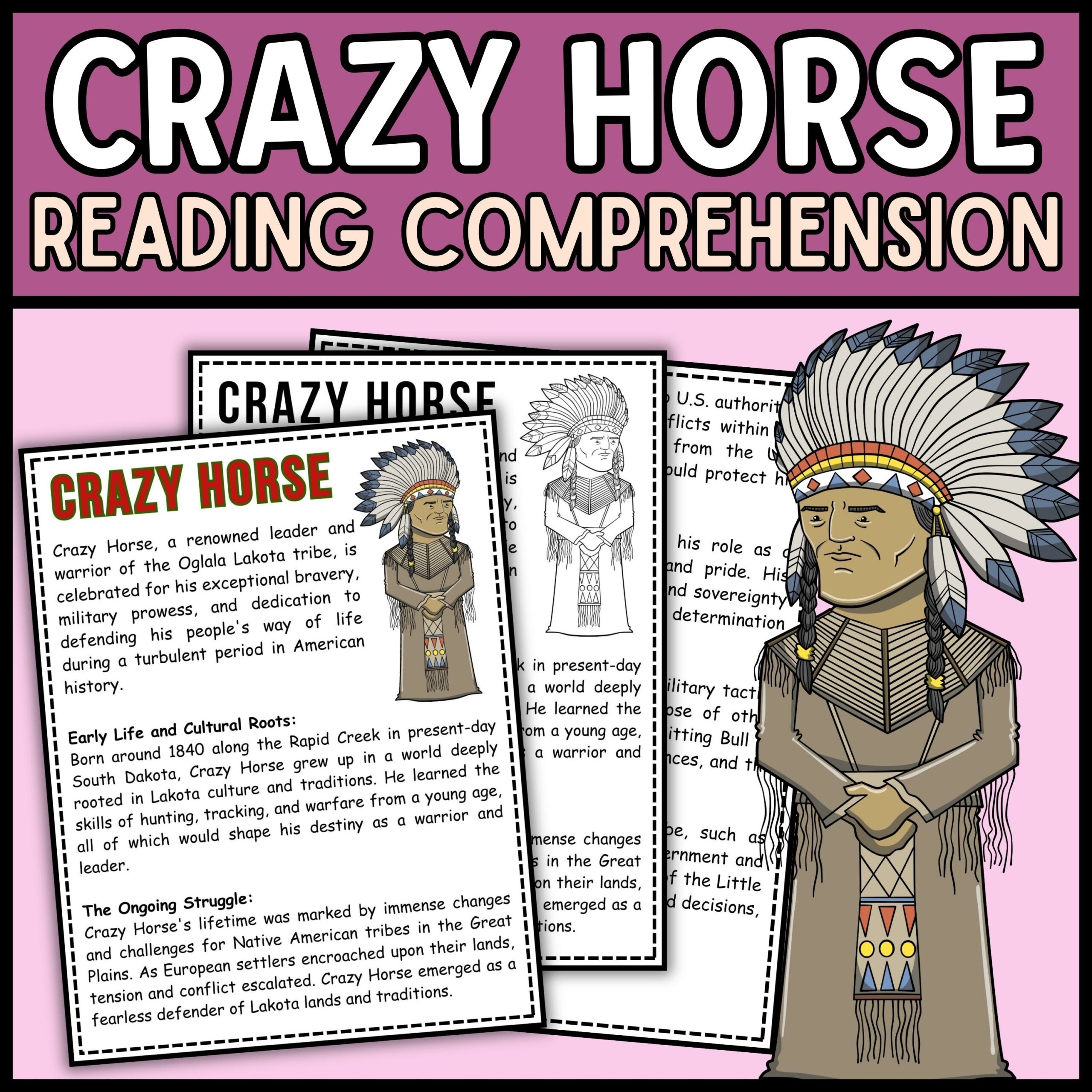 Free Reading Comprehension Worksheet Lakota Indians