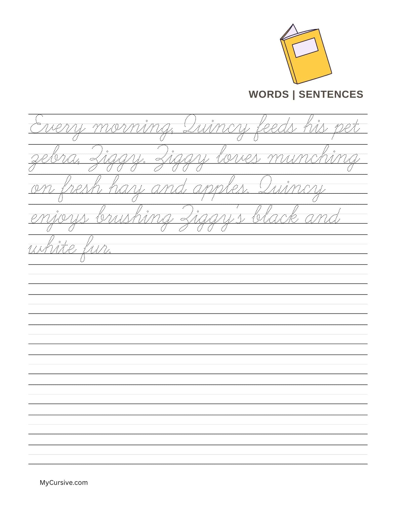 Cursive Sentences Free Worksheets For Sentences And Paragraphs