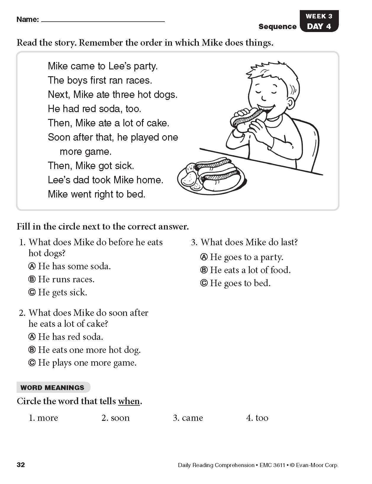 Daily Reading Comprehension 1 Evan Moor Worksheets Library Daily Reading Comprehension 1 Evan Moor Worksheets Library