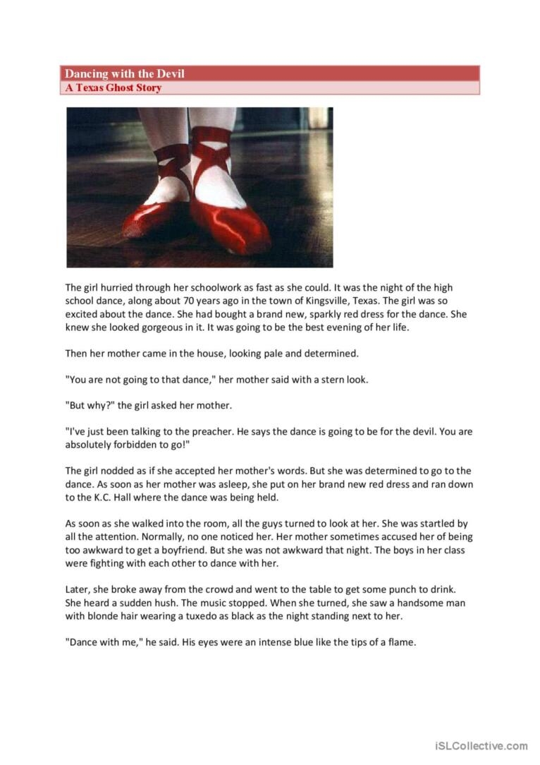 Dance With The Devil Reading Compreh English ESL Worksheets Pdf Doc