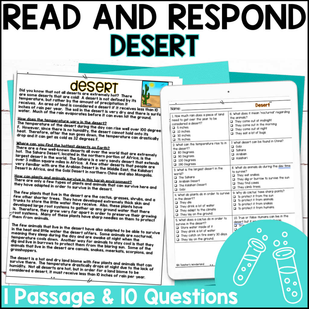 Biome Reading Comprehension Worksheet And Questions