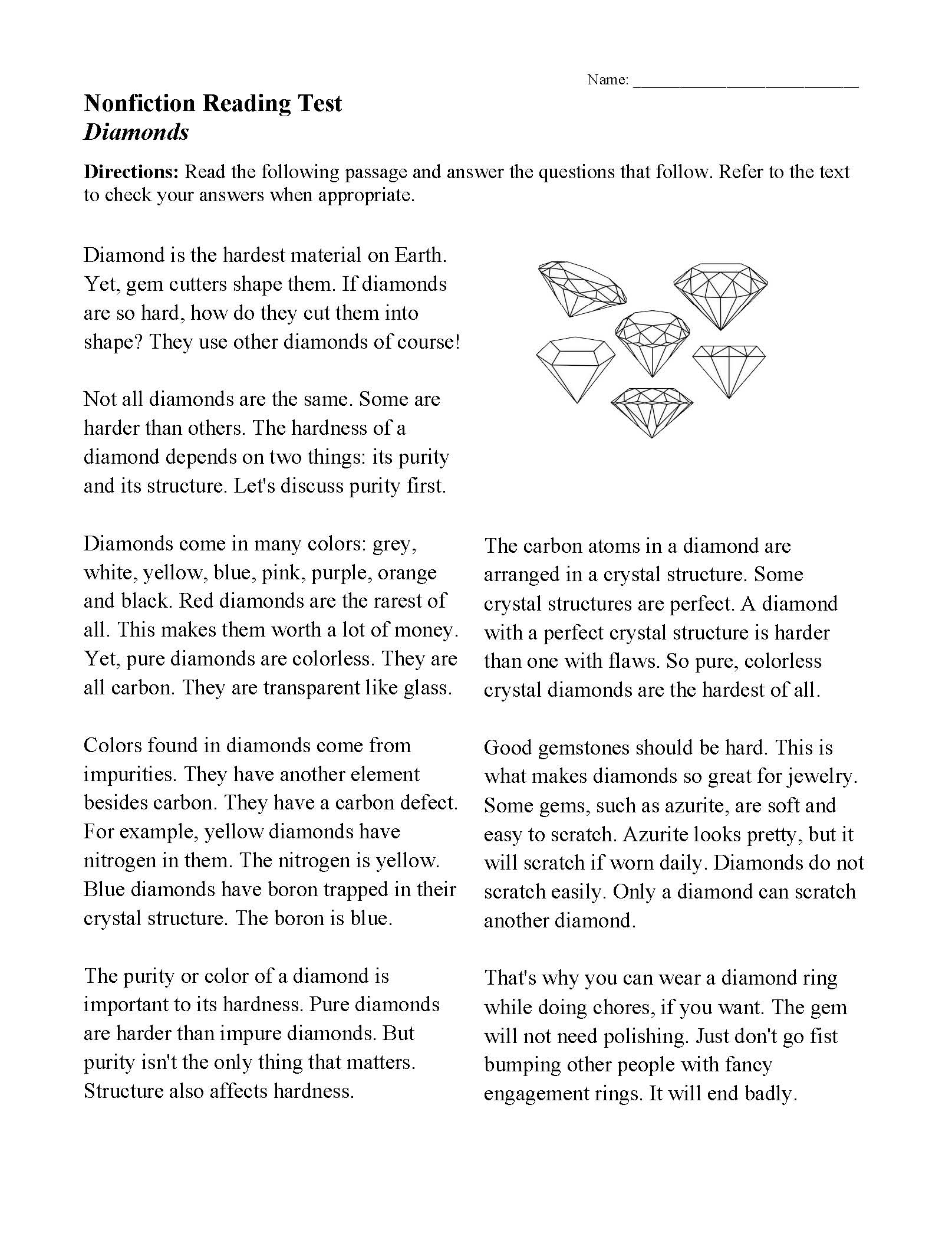 Grade 5 Nonfiction Reading Comprehension Worksheets