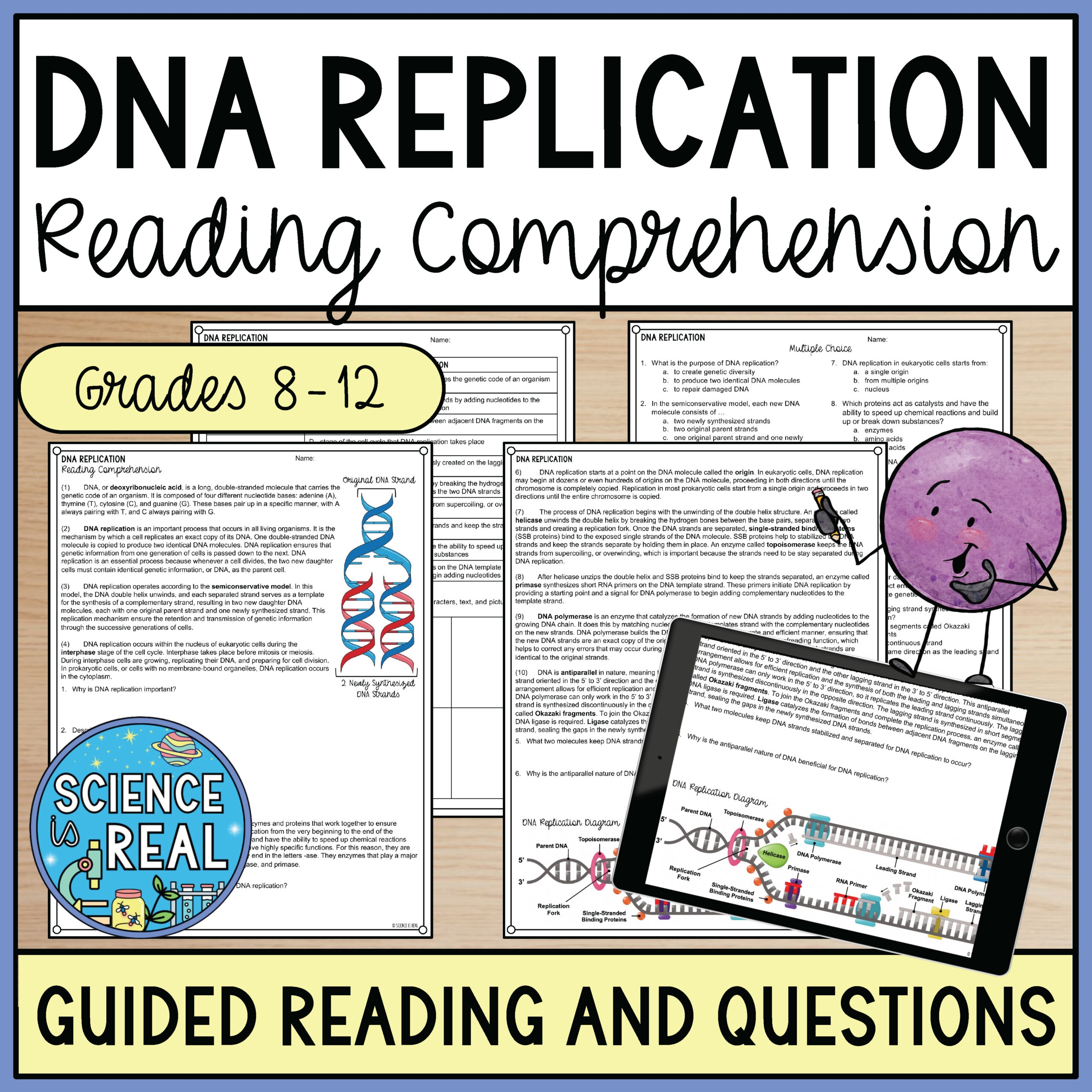 DNA Replication Reading Comprehension Classful