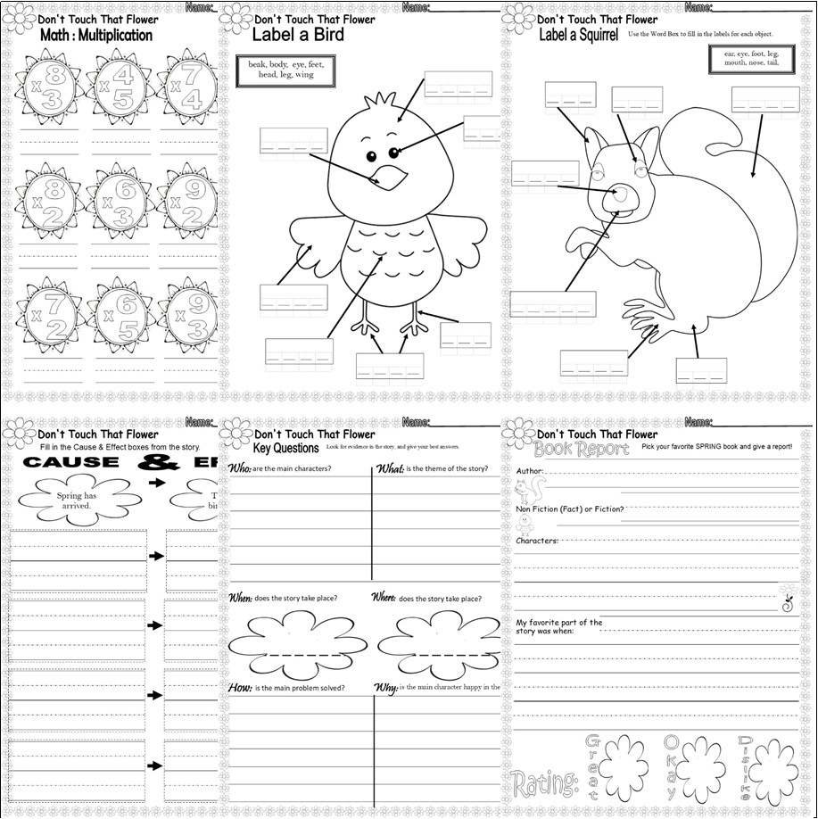 Don t Touch That Flower SPRING Read Aloud Book Companion Reading Comprehension Worksheets Classful