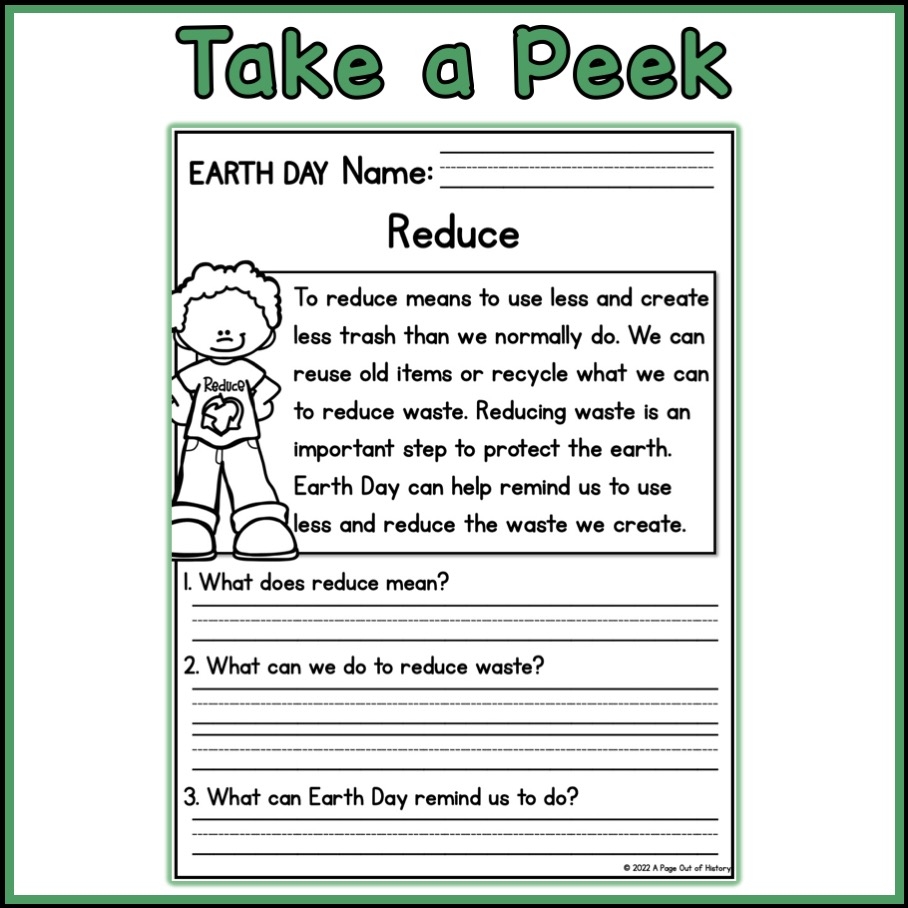 Earth Day Holidays Reading Comprehension Passages K 2 Made By Teachers