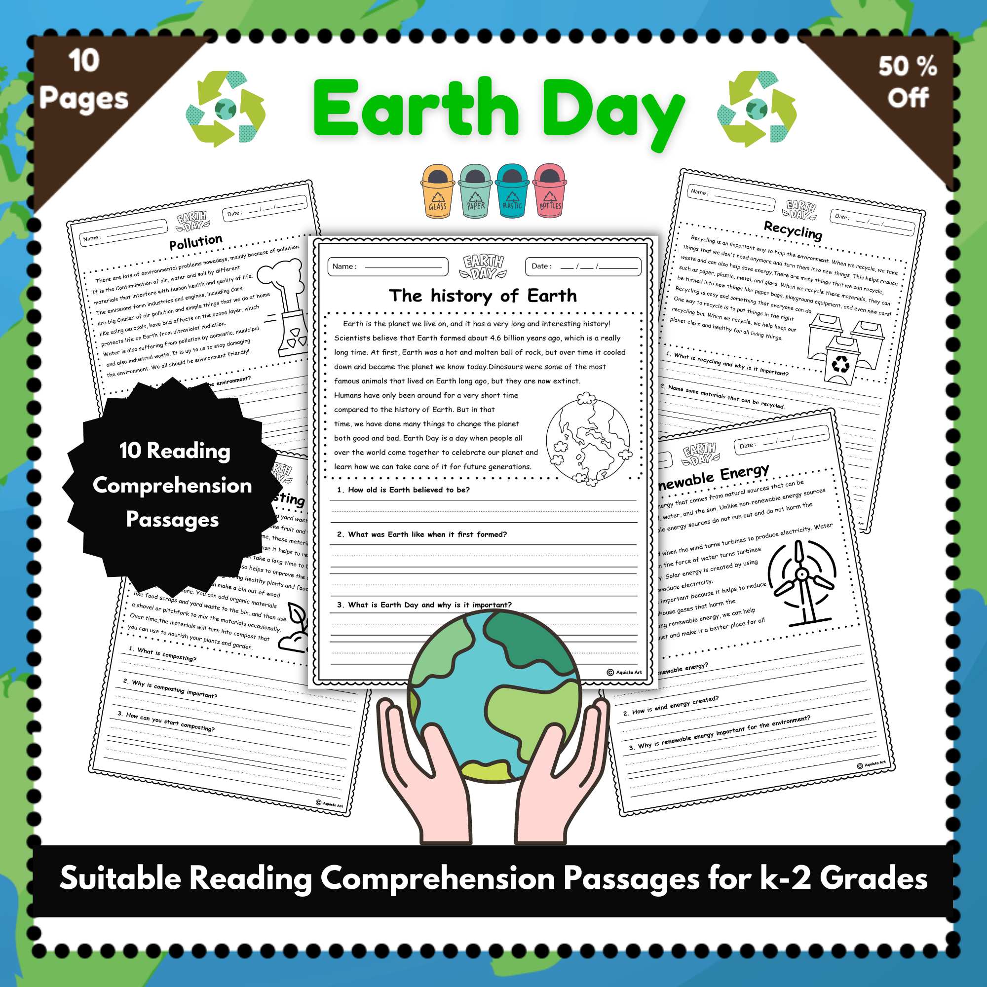 Earth Day Reading Comprehension Worksheets Kindergarten